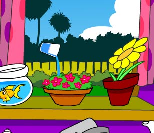 Illustration of a water being poured into a plant
